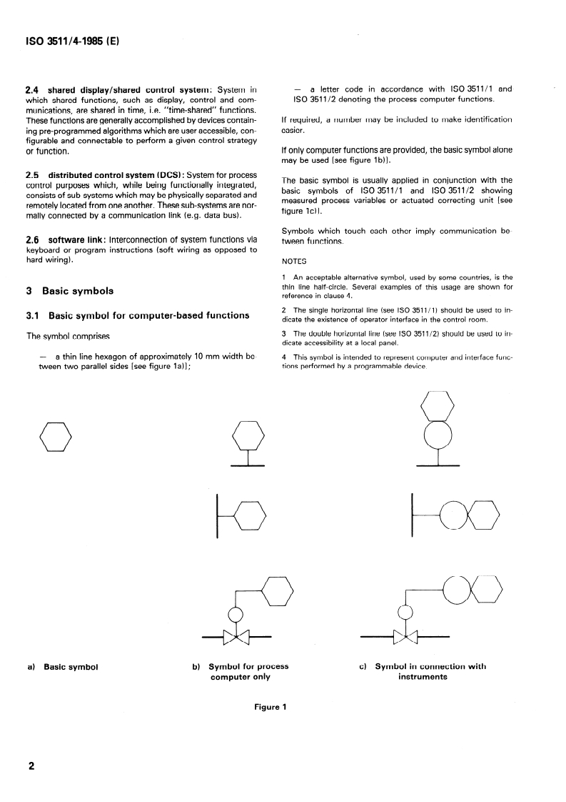 ISO 3511-4:1985 ISO 3511-4:1985 - Industrial process measurement control functions and instrumentation — Symbolic representation — Part 4: Basic symbols for process computer, interface, and shared display/control functions/22/1985 - Page 4 preview