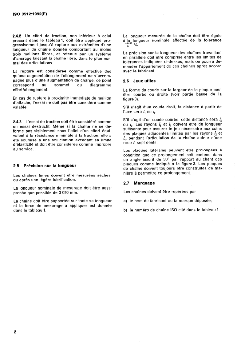 ISO 3512:1992 ISO 3512:1992 - Chaînes de transmission à maillons coudés de haute résistance/9/1992 - Page 4 preview