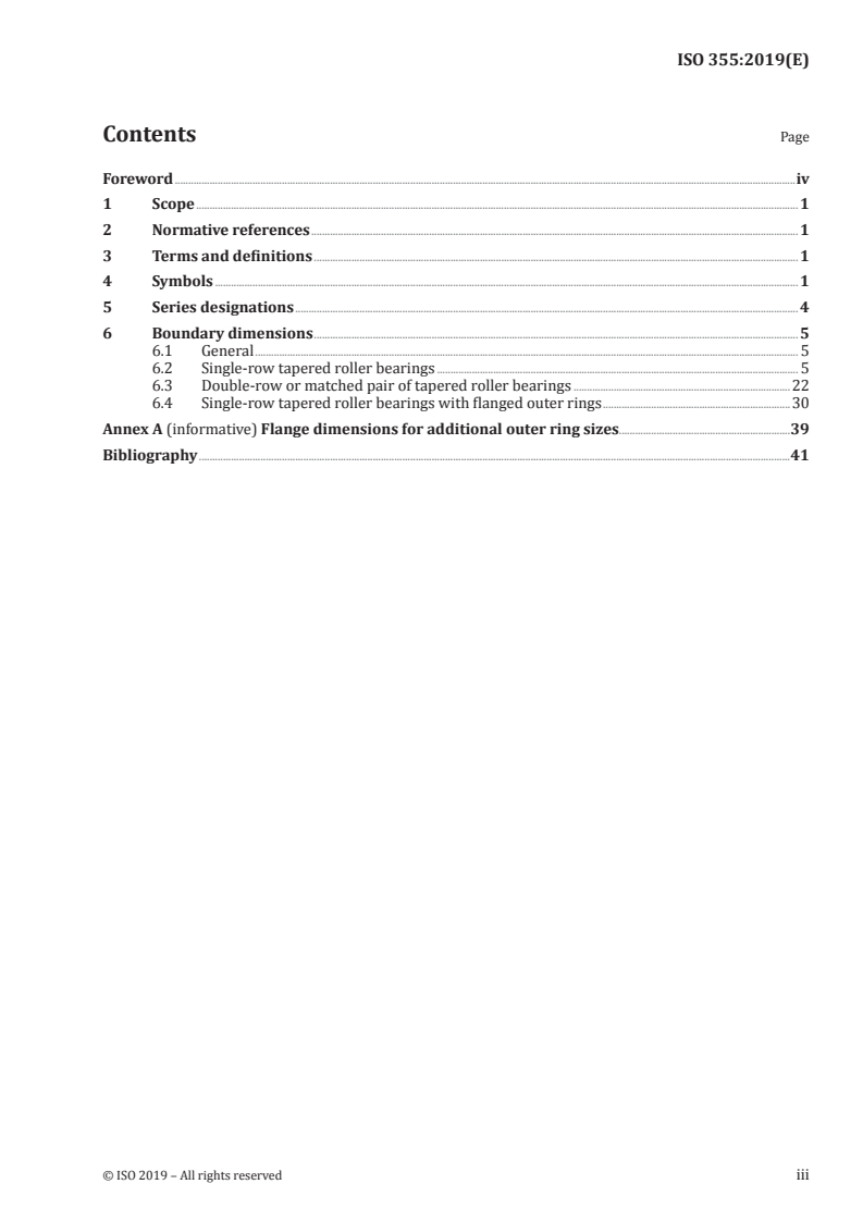 ISO 355:2019 ISO 355:2019 - Rolling bearings — Tapered roller bearings — Boundary dimensions and series designations/14/2019 - Page 3 preview