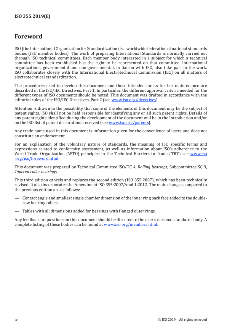 ISO 355:2019 ISO 355:2019 - Rolling bearings — Tapered roller bearings — Boundary dimensions and series designations/14/2019 - Page 4 preview