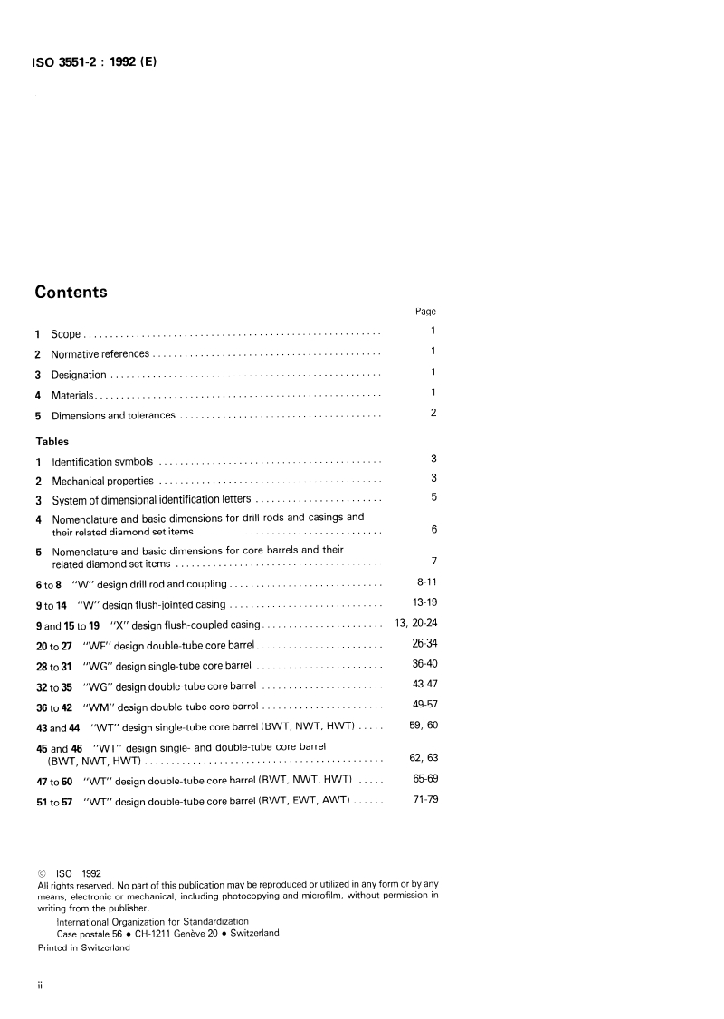 ISO 3551-2:1992 ISO 3551-2:1992 - Rotary core diamond drilling equipment — System A — Part 2: Inch units/2/1992 - Page 2 preview