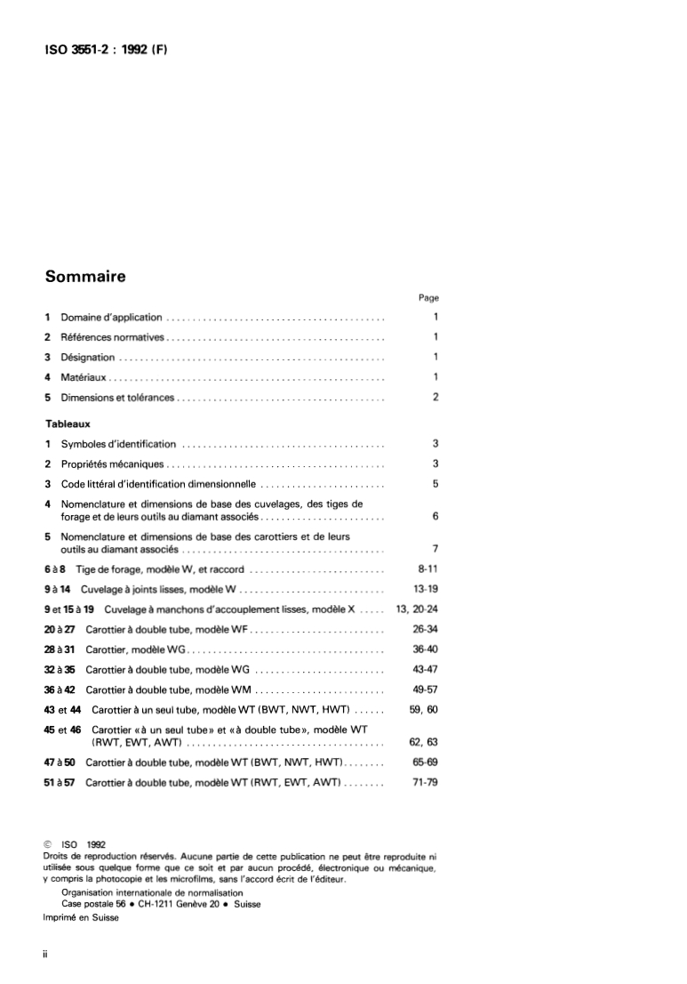 ISO 3551-2:1992 ISO 3551-2:1992 - Matériel de forage rotatif au diamant avec carottage — Système A — Partie 2: Unités en inches/2/1992 - Page 2 preview