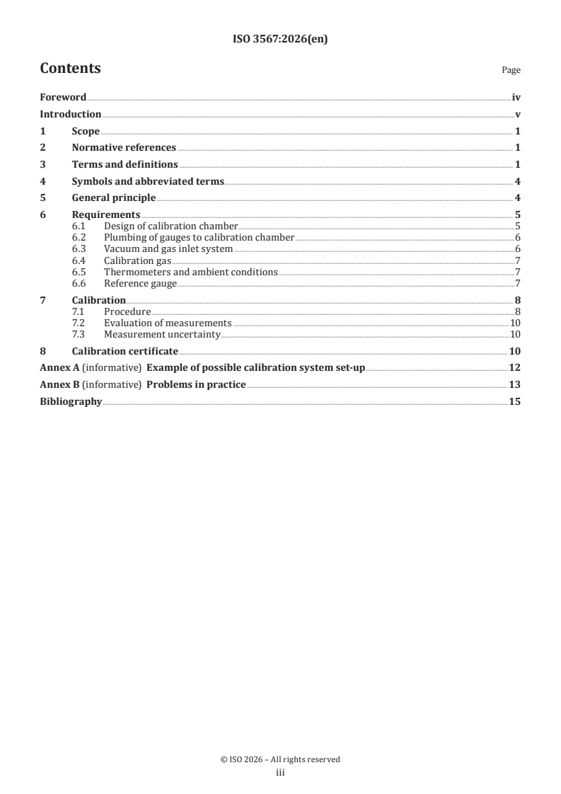 ISO 3567:2026 ISO 3567:2026 - Vacuum gauges — Calibration by direct comparison with a reference gauge - Page 3 preview