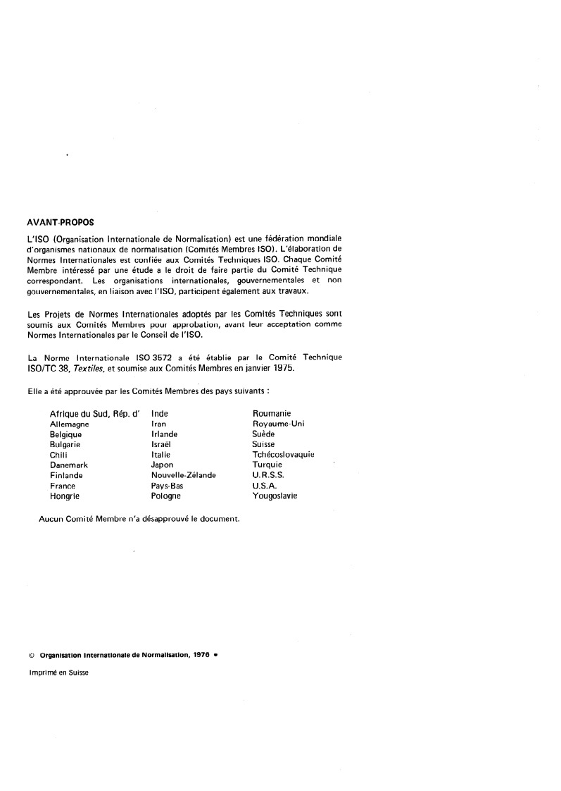 ISO 3572:1976 ISO 3572:1976 - Textiles — Armures — Définitions des termes généraux et des armures de base/1/1976 - Page 2 preview