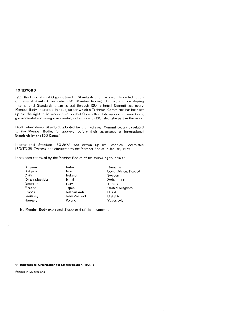 ISO 3572:1976 ISO 3572:1976 - Textiles — Weaves — Definitions of general terms and basic weaves/1/1976 - Page 2 preview