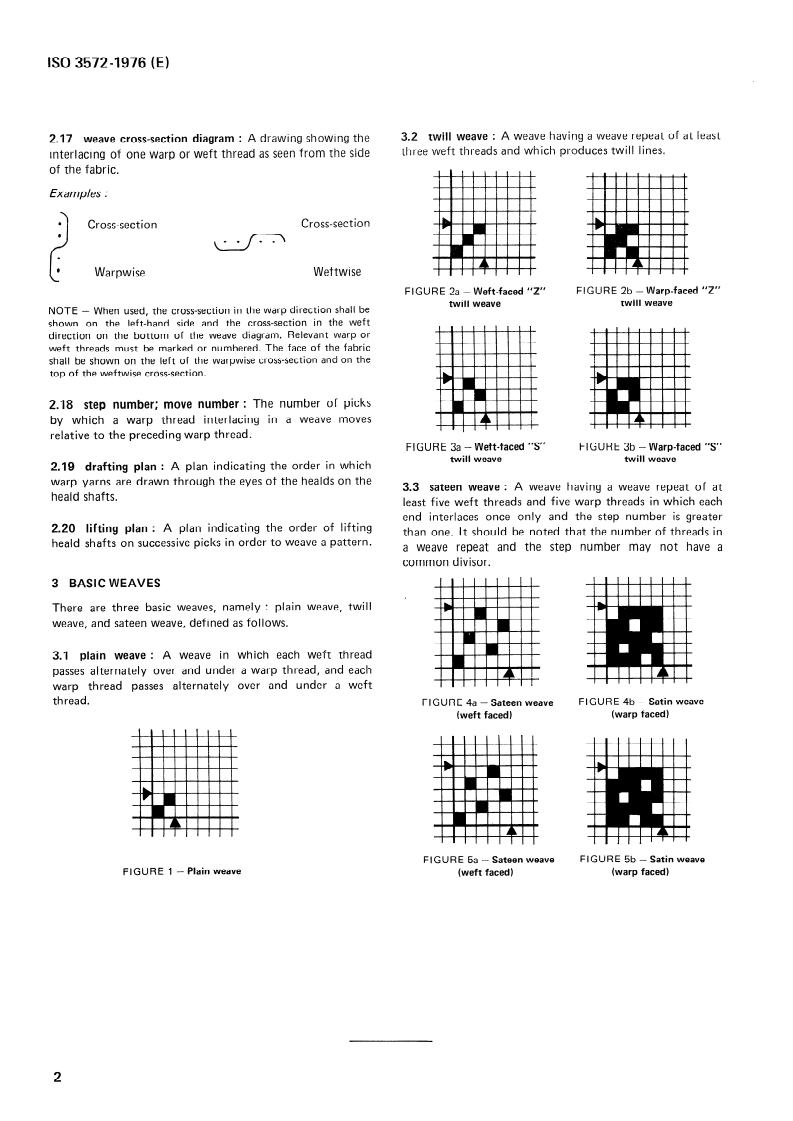 ISO 3572:1976 ISO 3572:1976 - Textiles — Weaves — Definitions of general terms and basic weaves/1/1976 - Page 4 preview