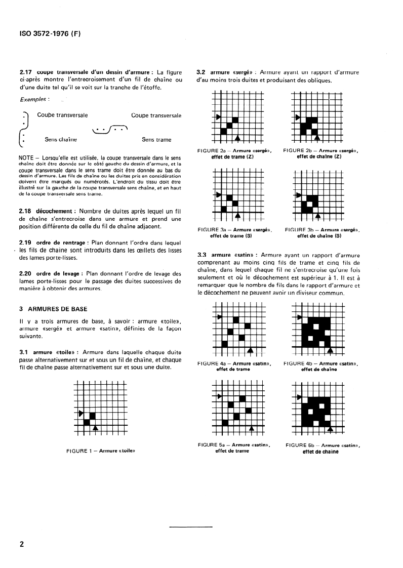 ISO 3572:1976 ISO 3572:1976 - Textiles — Armures — Définitions des termes généraux et des armures de base/1/1976 - Page 4 preview