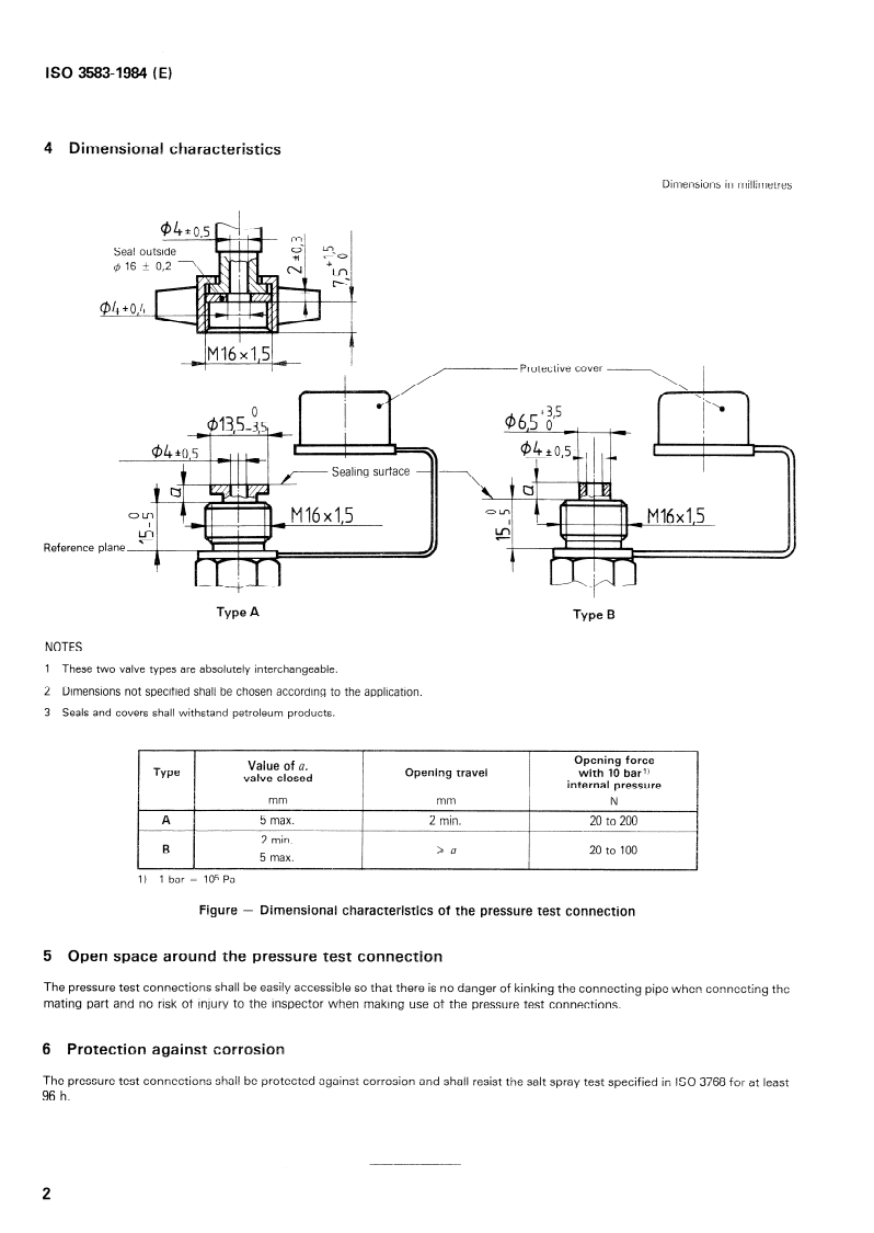 ISO 3583:1984 ISO 3583:1984 - Road vehicles — Pressure test connection for compressed-air pneumatic braking equipment/1/1984 - Page 4 preview