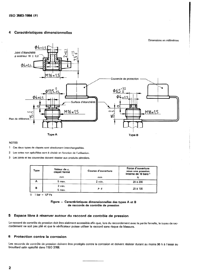 ISO 3583:1984 ISO 3583:1984 - Véhicules routiers — Raccords de contrôle de pression pour systèmes de freinage pneumatique à air comprimé/1/1984 - Page 4 preview