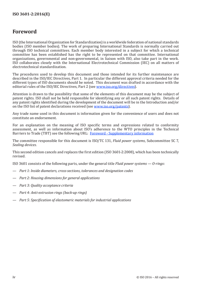 ISO 3601-2:2016 ISO 3601-2:2016 - Fluid power systems — O-rings — Part 2: Housing dimensions for general applications/19/2016 - Page 4 preview