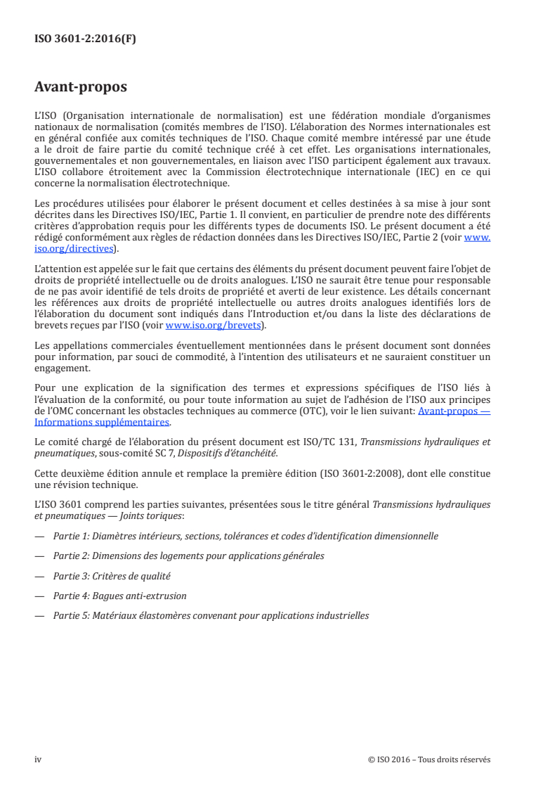 ISO 3601-2:2016 ISO 3601-2:2016 - Transmissions hydrauliques et pneumatiques — Joints toriques — Partie 2: Dimensions des logements pour applications générales/19/2016 - Page 4 preview