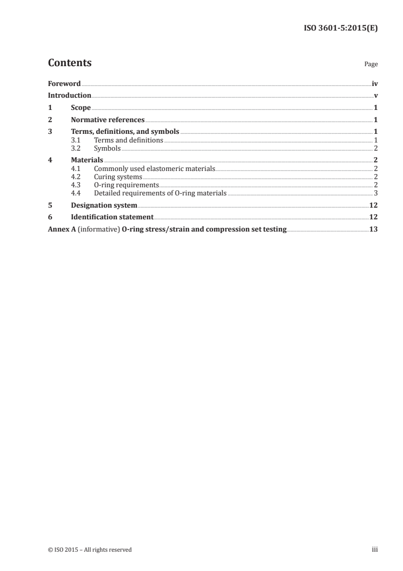 ISO 3601-5:2015 ISO 3601-5:2015 - Fluid power systems — O-rings — Part 5: Specification of elastomeric materials for industrial applications/24/2016 - Page 3 preview