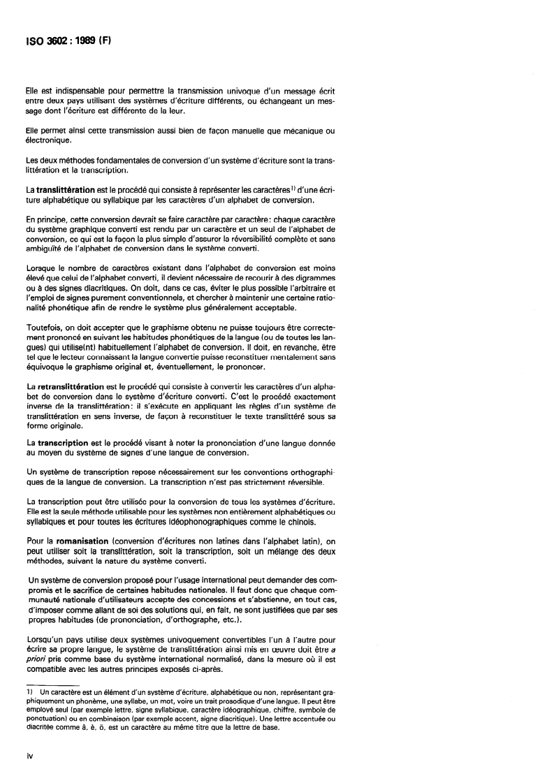 ISO 3602:1989 ISO 3602:1989 - Documentation — Romanisation du japonais (écriture en kana)/24/1989 - Page 4 preview