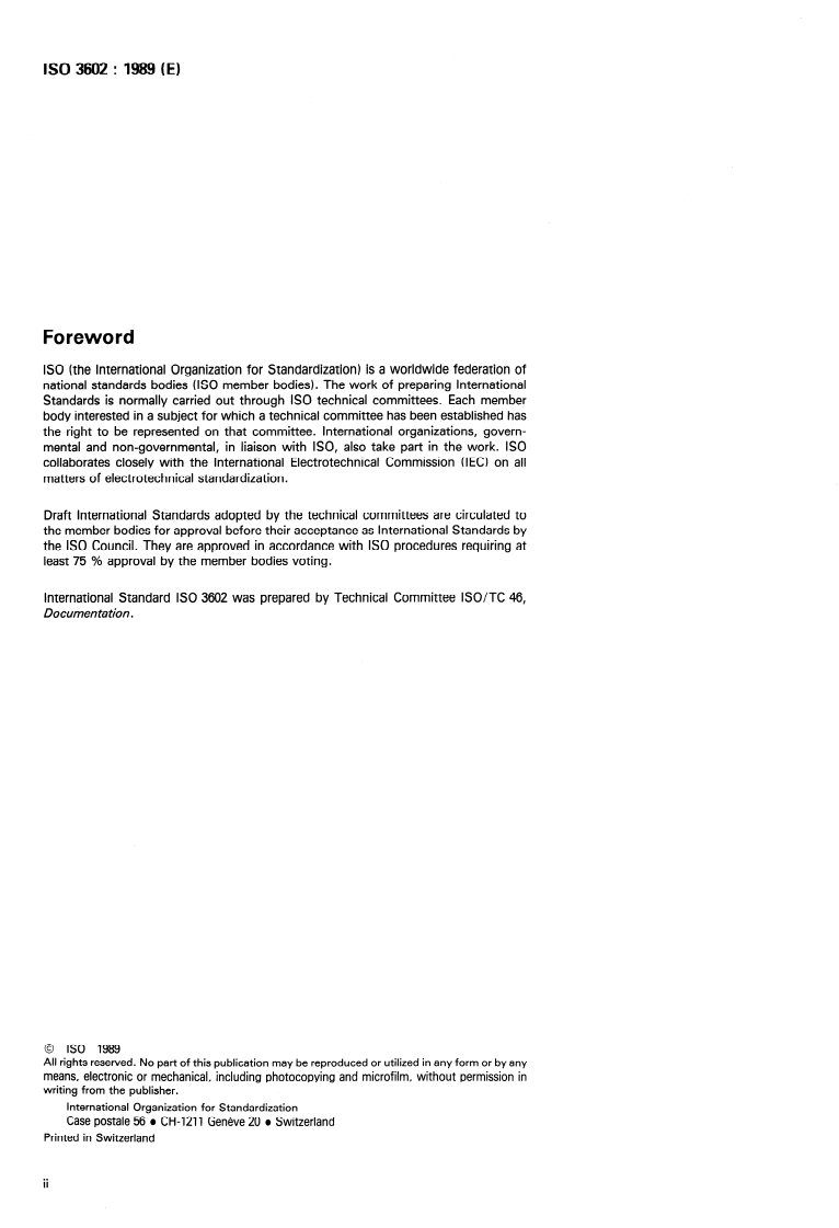 ISO 3602:1989 ISO 3602:1989 - Documentation — Romanization of Japanese (kana script)/24/1989 - Page 2 preview