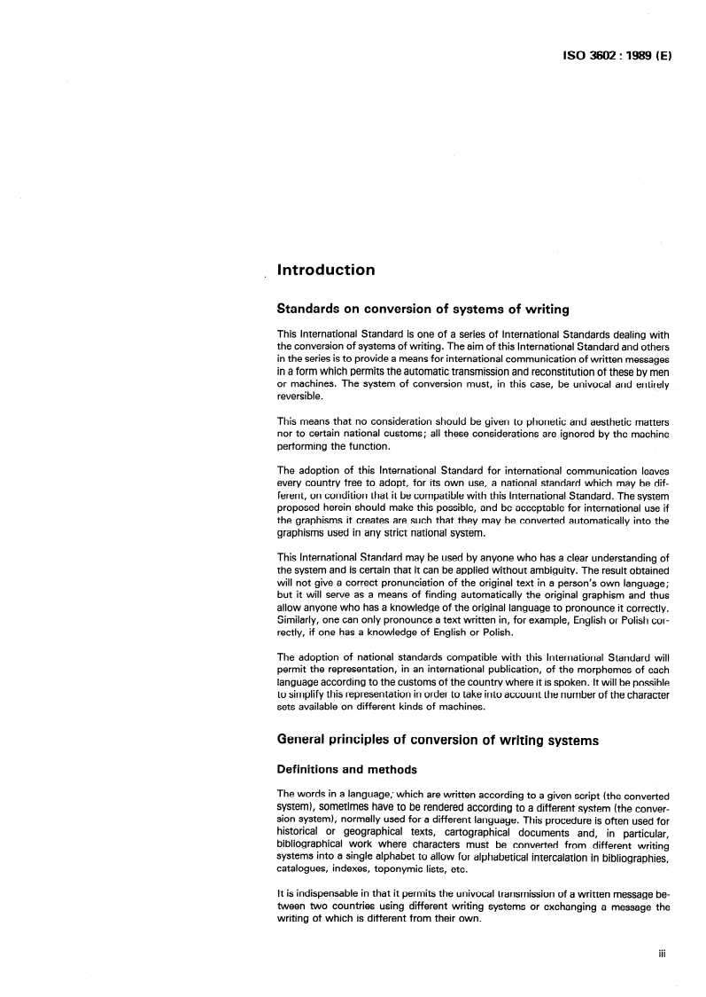 ISO 3602:1989 ISO 3602:1989 - Documentation — Romanization of Japanese (kana script)/24/1989 - Page 3 preview