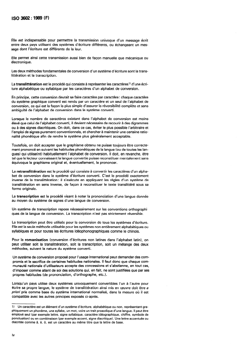 ISO 3602:1989 ISO 3602:1989 - Documentation — Romanisation du japonais (écriture en kana)/24/1989 - Page 4 preview