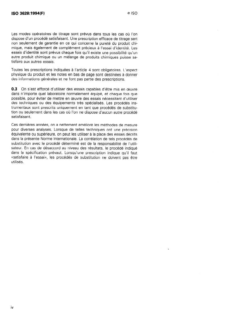 ISO 3628:1994 ISO 3628:1994 - Photographie — Produits chimiques de traitement — Spécifications relatives à l'acide borique granulaire/25/1996 - Page 4 preview