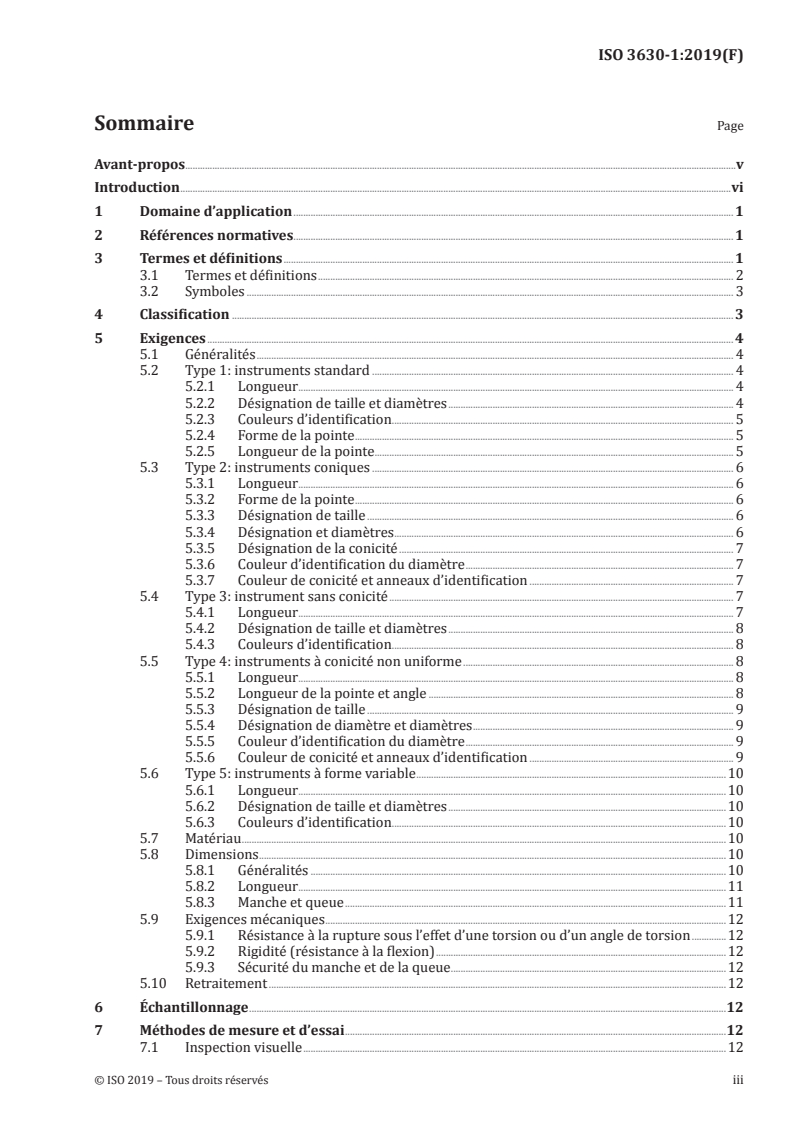ISO 3630-1:2019 ISO 3630-1:2019 - Médecine bucco-dentaire — Instruments d'endodontie — Partie 1: Exigences générales/23/2019 - Page 3 preview