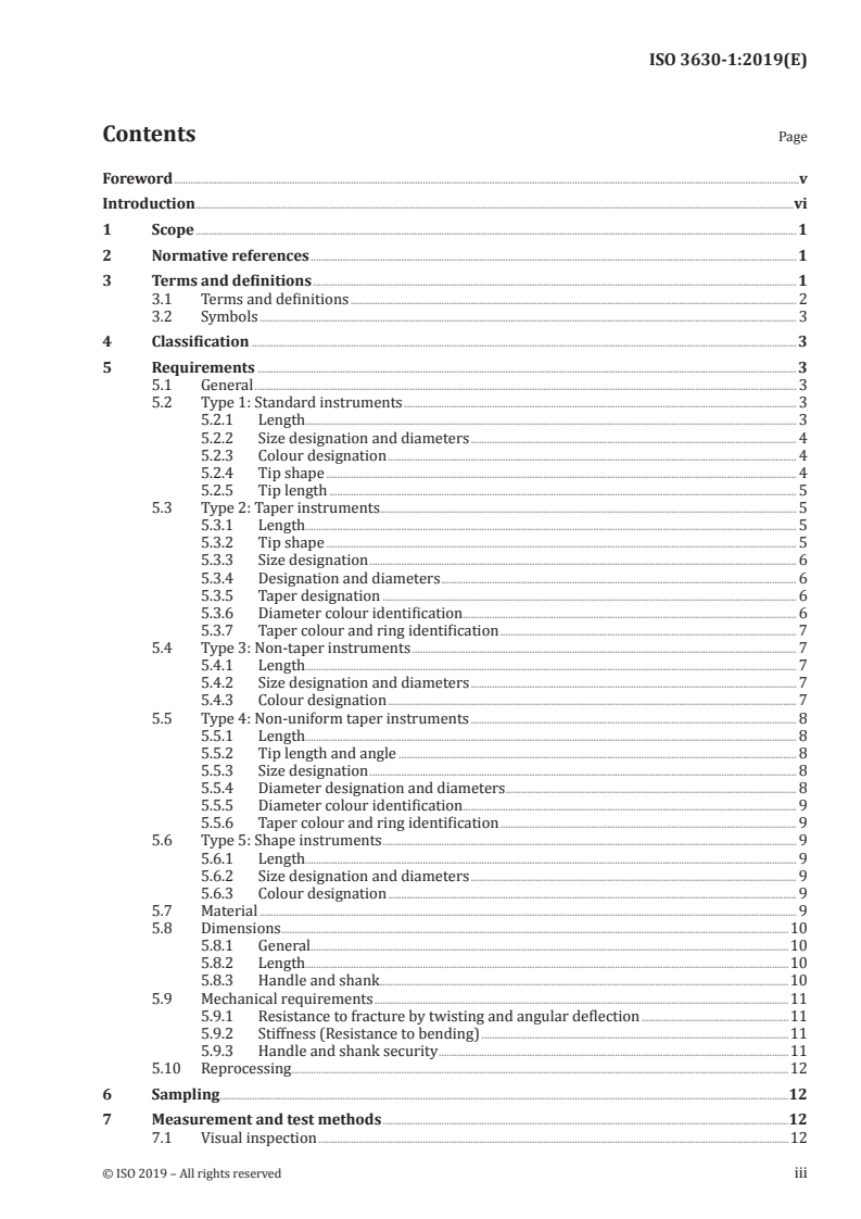 ISO 3630-1:2019 ISO 3630-1:2019 - Dentistry — Endodontic instruments — Part 1: General requirements/23/2019 - Page 3 preview