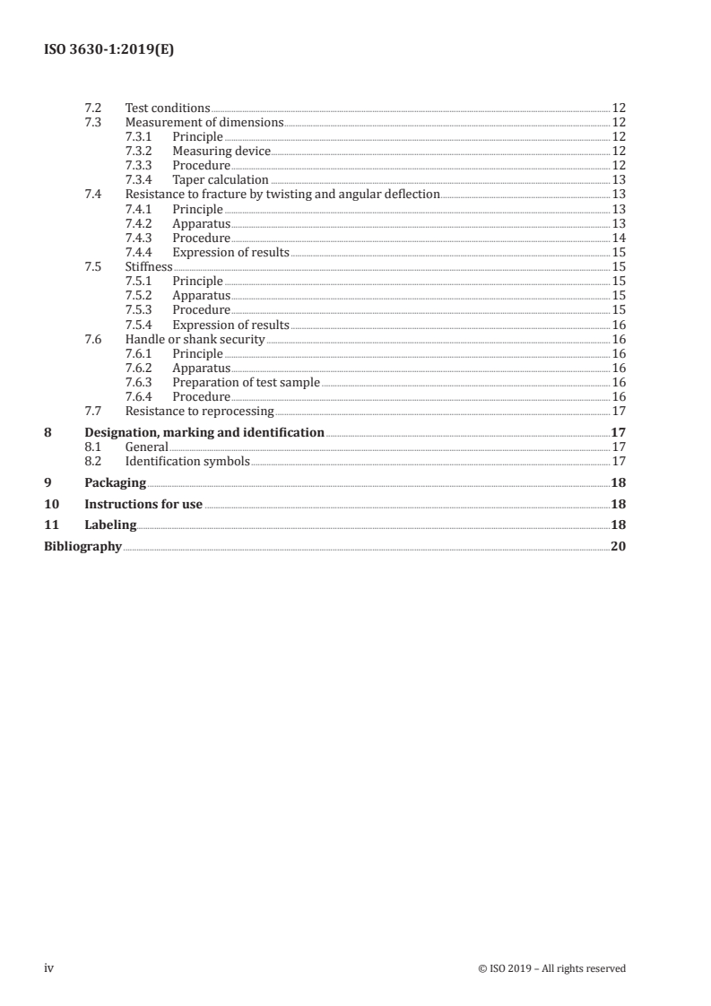 ISO 3630-1:2019 ISO 3630-1:2019 - Dentistry — Endodontic instruments — Part 1: General requirements/23/2019 - Page 4 preview