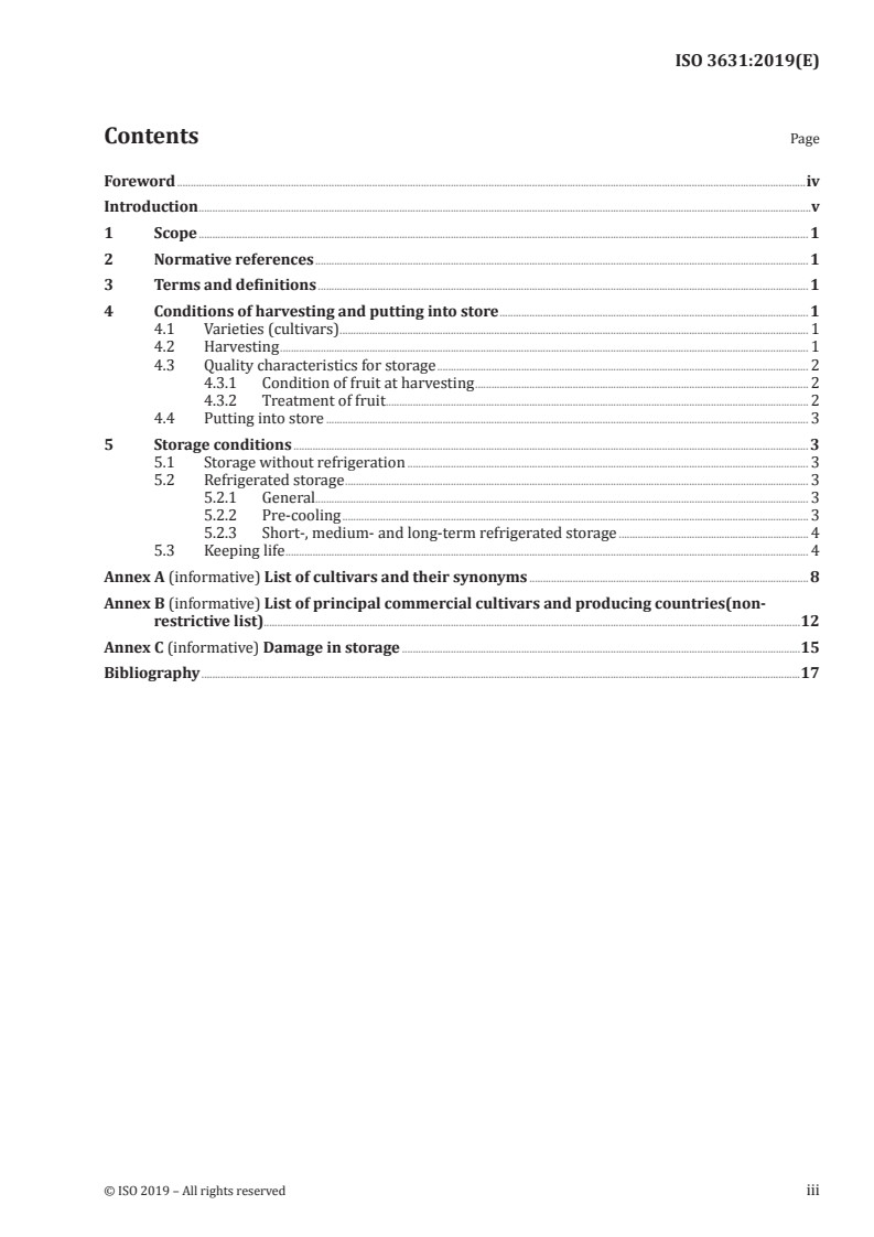 SIST ISO 3631:2020 ISO 3631:2019 - Citrus fruits — Guidelines for storage/30/2019 - Page 3 preview