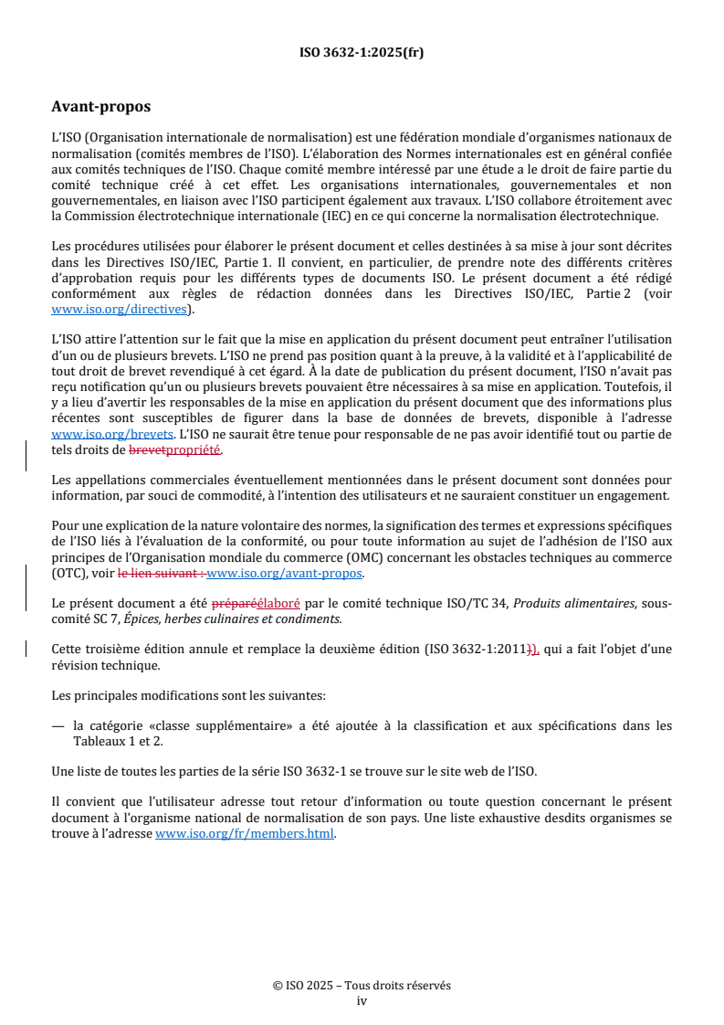 ISO 3632-1:2025 REDLINE ISO 3632-1:2025 - Épices — Safran (Crocus sativus L.) — Partie 1: Spécifications
Released:10/6/2025 - Page 4 preview
