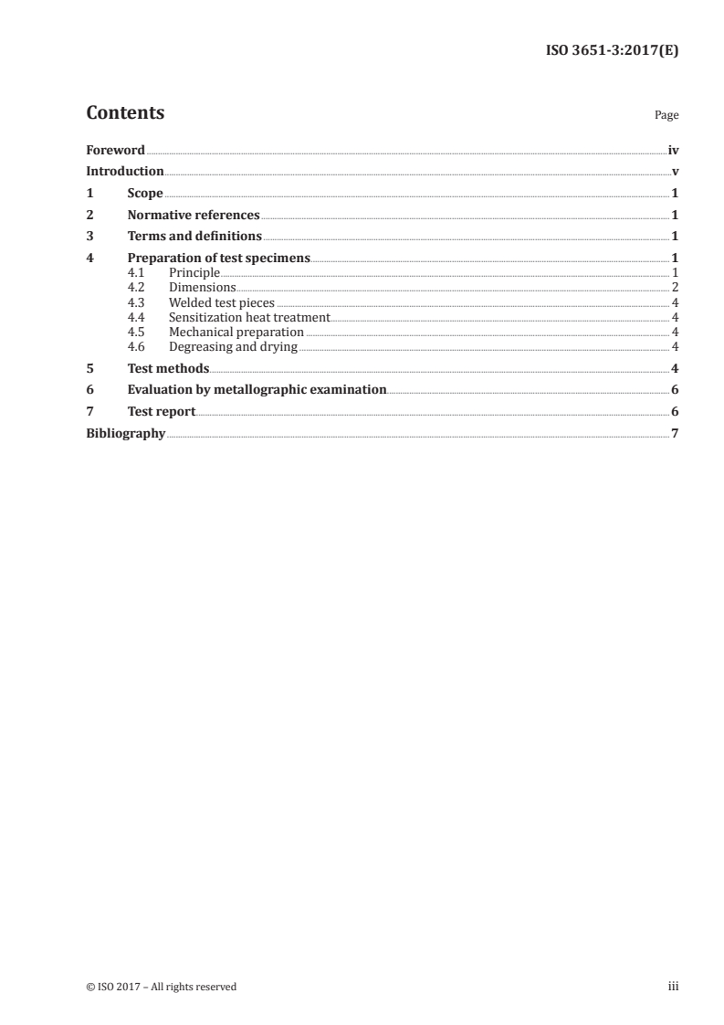 ISO 3651-3:2017 ISO 3651-3:2017 - Determination of resistance to intergranular corrosion of stainless steels — Part 3: Corrosion test for low-Cr ferritic stainless steels/10/2017 - Page 3 preview
