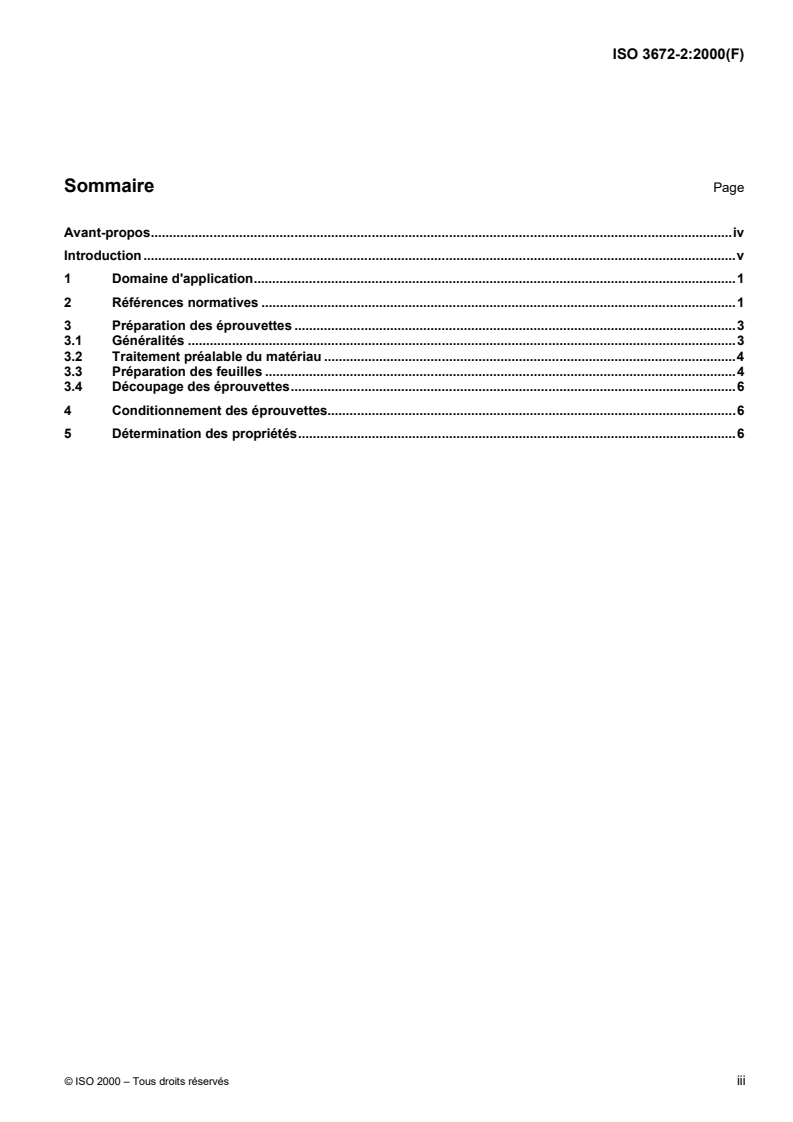 ISO 3672-2:2000 ISO 3672-2:2000 - Plastiques — Résines de polyesters non saturés (UP-R) — Partie 2: Préparation des éprouvettes et détermination des propriétés/10/2000 - Page 3 preview