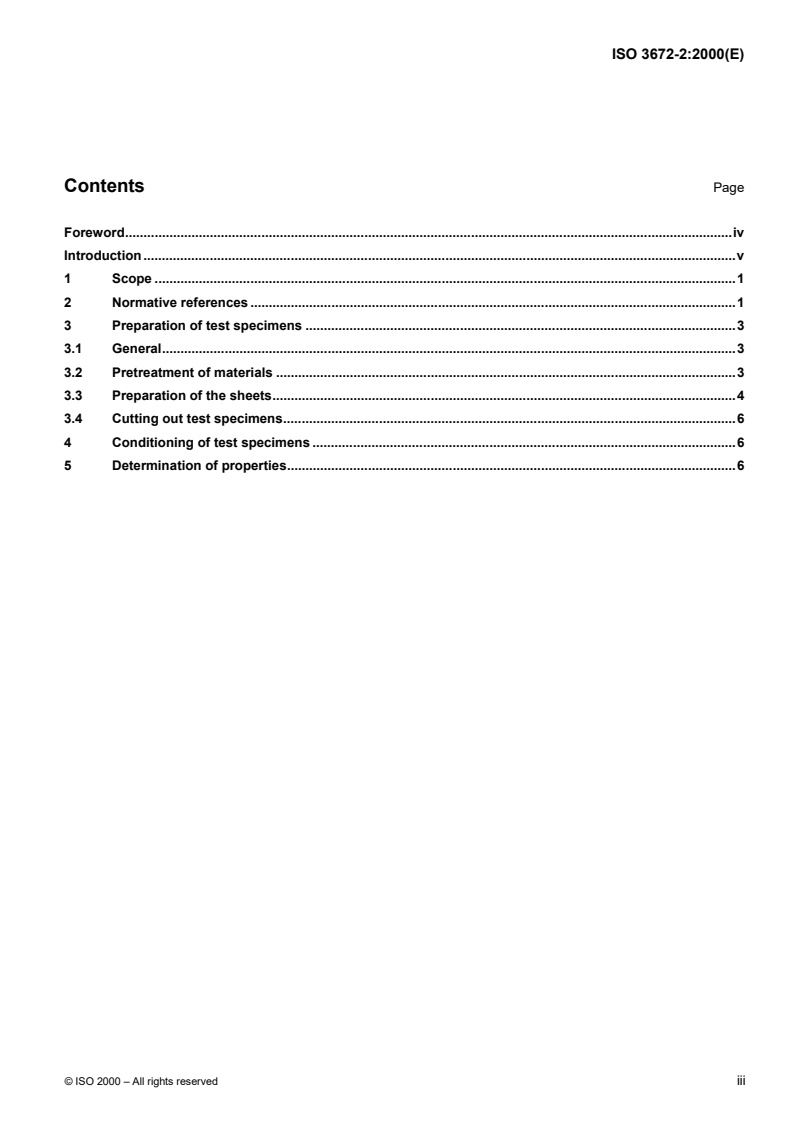 ISO 3672-2:2000 ISO 3672-2:2000 - Plastics — Unsaturated-polyester resins (UP-R) — Part 2: Preparation of test specimens and determination of properties/10/2000 - Page 3 preview