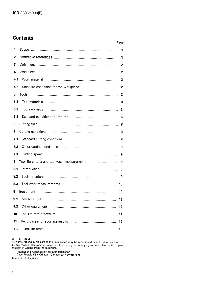 ISO 3685:1993 ISO 3685:1993 - Tool-life testing with single-point turning tools/18/1993 - Page 2 preview