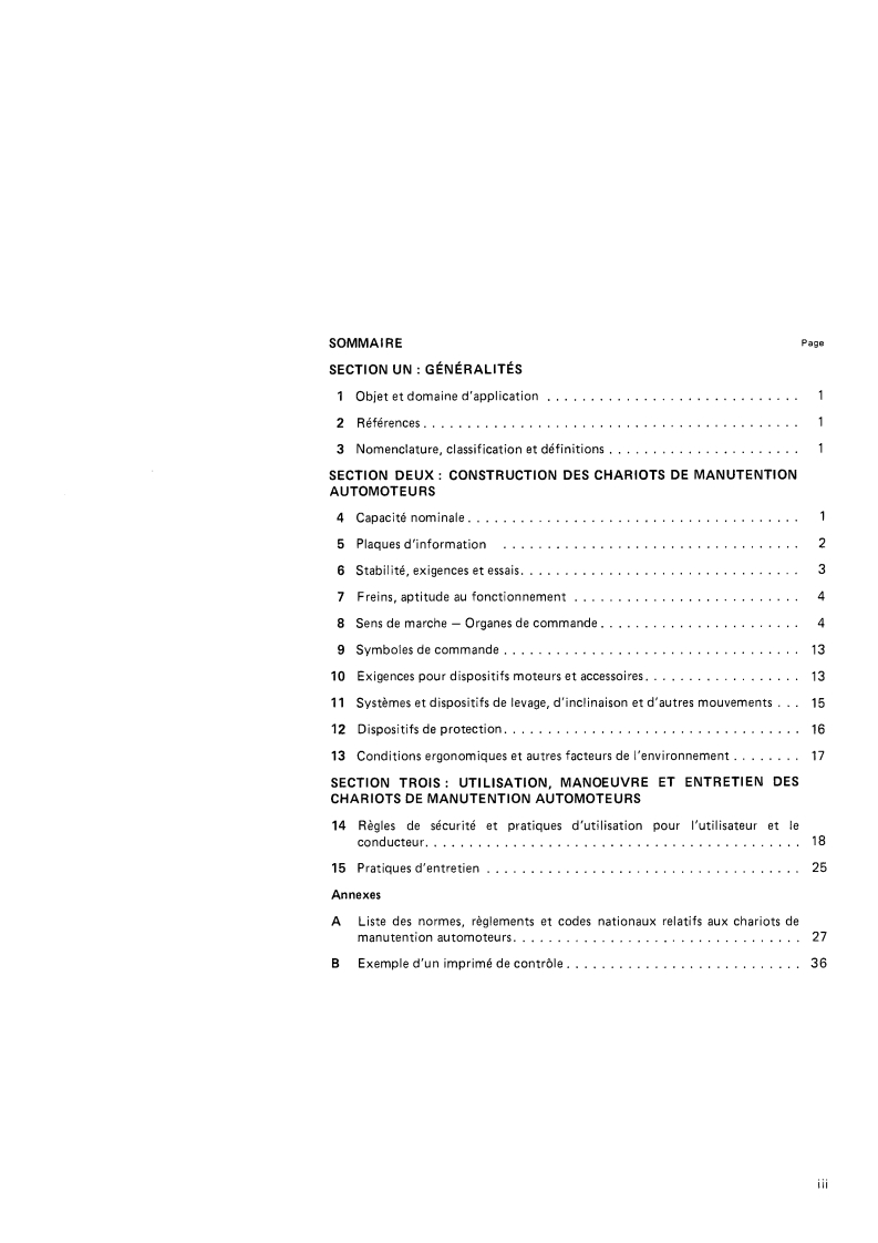 SIST ISO 3691:1999 ISO 3691:1980 - Chariots automoteurs — Code de sécurité/1/1980 - Page 3 preview