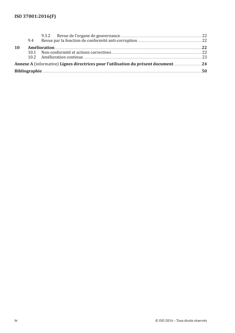 ISO 37001:2016 ISO 37001:2016 - Systèmes de management anti-corruption — Exigences et recommandations de mise en oeuvre/29/2016 - Page 4 preview