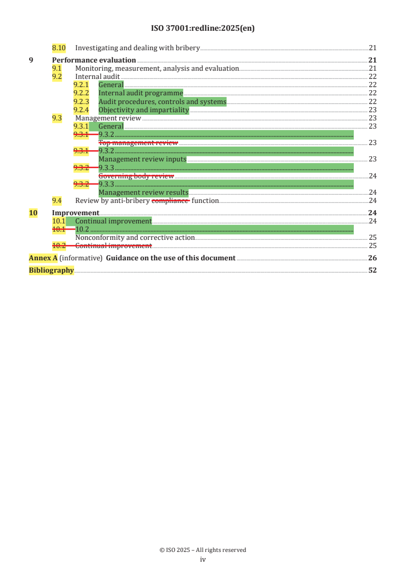 ISO 37001:2025 REDLINE ISO 37001:2025 - Anti-bribery management systems — Requirements with guidance for use/28/2025 - Page 4 preview
