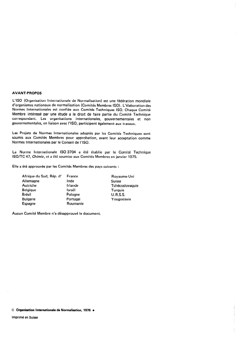 ISO 3704:1976 ISO 3704:1976 - Soufre à usage industriel — Détermination de l'acidité — Méthode titrimétrique/1/1976 - Page 2 preview