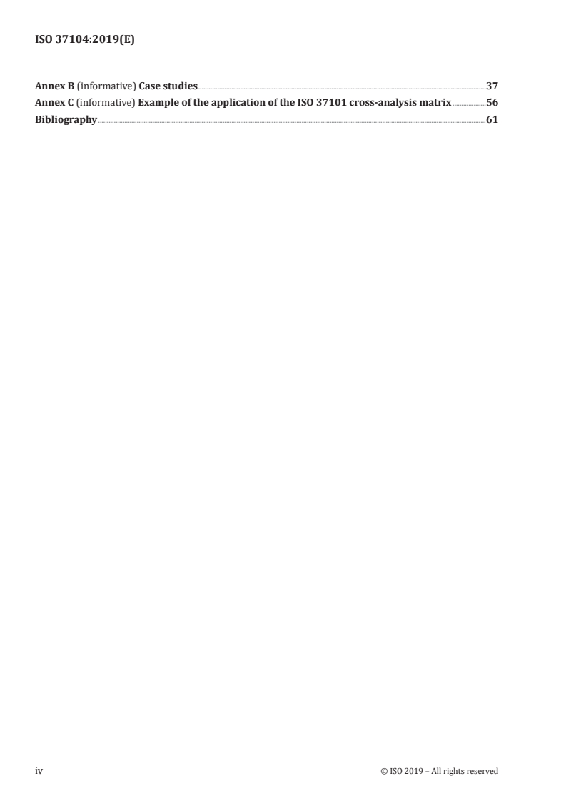 ISO 37104:2019 ISO 37104:2019 - Sustainable cities and communities — Transforming our cities — Guidance for practical local implementation of ISO 37101/26/2019 - Page 4 preview