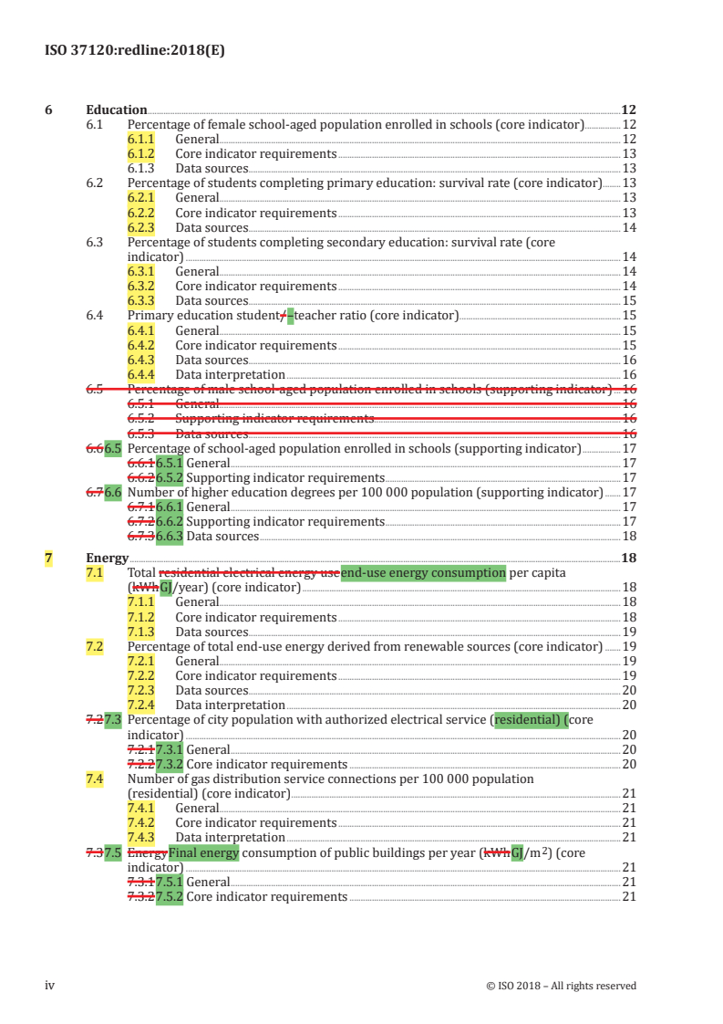 ISO 37120:2018 REDLINE ISO 37120:2018 - Sustainable cities and communities — Indicators for city services and quality of life/5/2018 - Page 4 preview