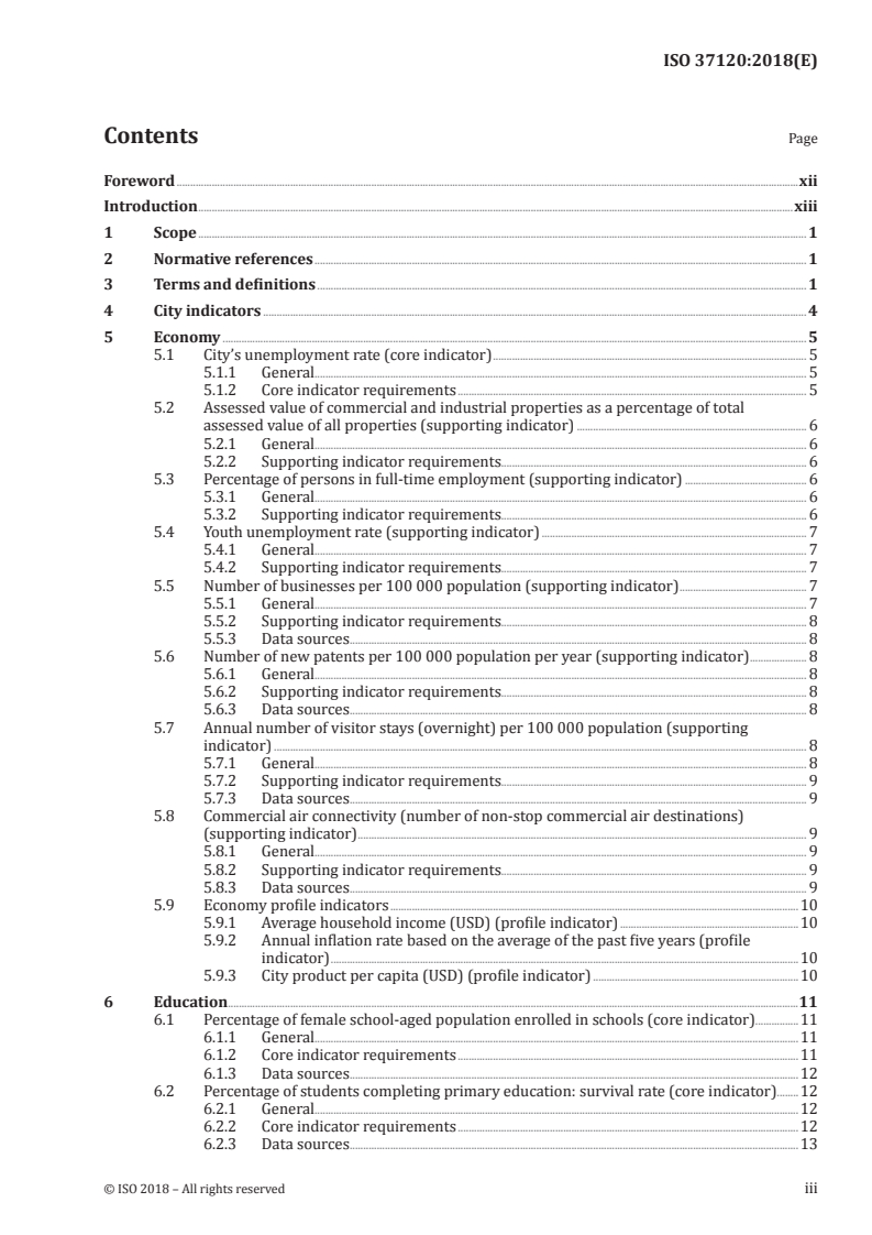 ISO 37120:2018 ISO 37120:2018 - Sustainable cities and communities — Indicators for city services and quality of life/5/2018 - Page 3 preview