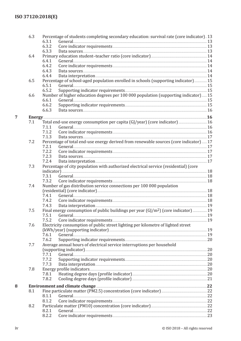 ISO 37120:2018 ISO 37120:2018 - Sustainable cities and communities — Indicators for city services and quality of life/5/2018 - Page 4 preview