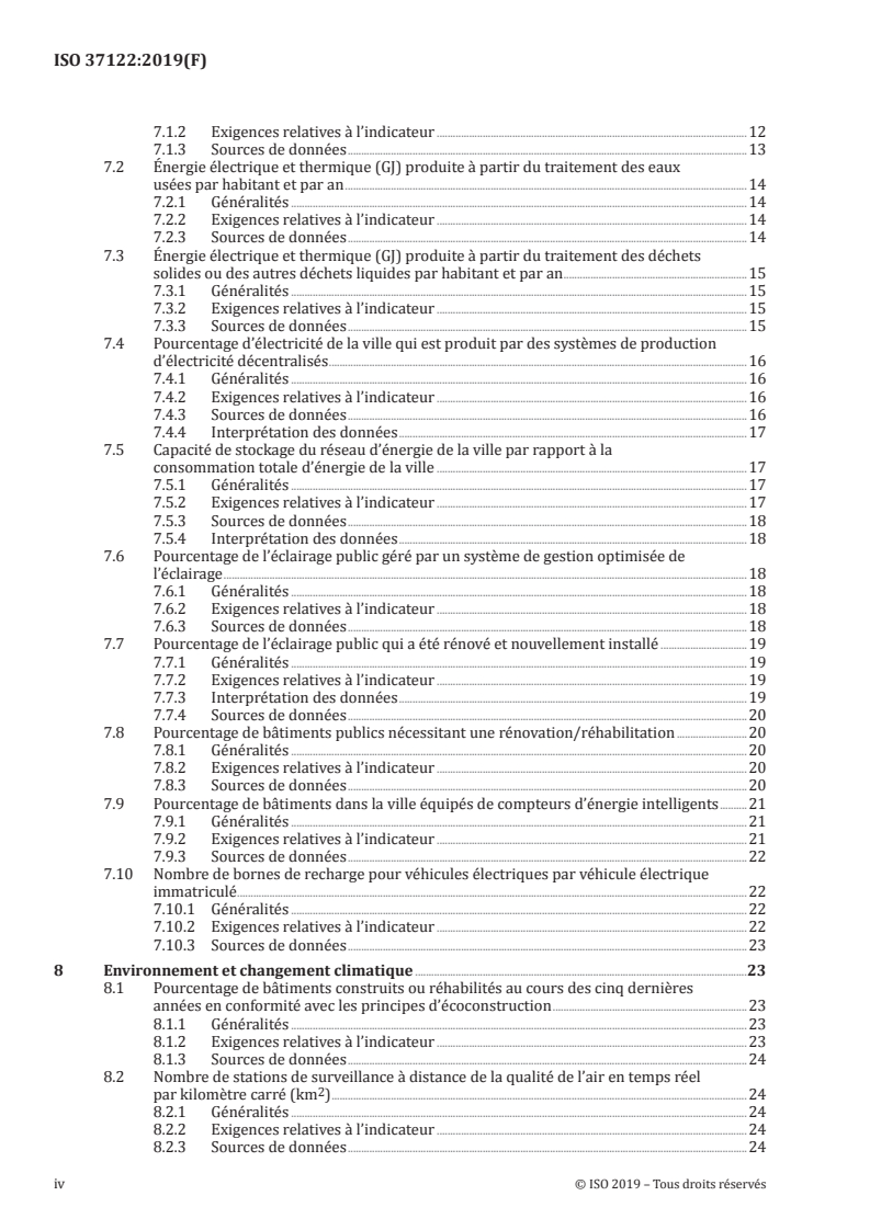 SIST ISO 37122:2023 ISO 37122:2019 - Villes et communautés territoriales durables — Indicateurs pour les villes intelligentes/13/2019 - Page 4 preview