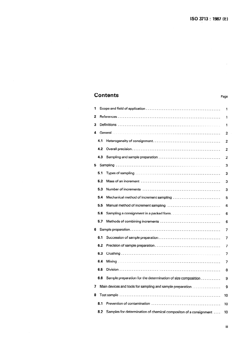 ISO 3713:1987 ISO 3713:1987 - Ferroalloys — Sampling and preparation of samples — General rules/10/1987 - Page 3 preview