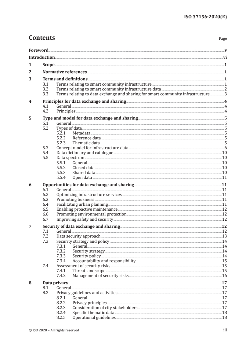 ISO 37156:2020 ISO 37156:2020 - Smart community infrastructures — Guidelines on data exchange and sharing for smart community infrastructures
Released:2/11/2020 - Page 3 preview