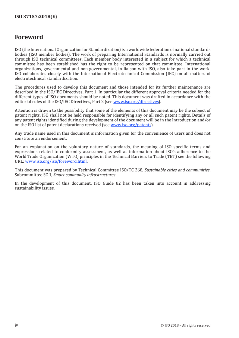 ISO 37157:2018 ISO 37157:2018 - Smart community infrastructures — Smart transportation for compact cities/4/2018 - Page 4 preview