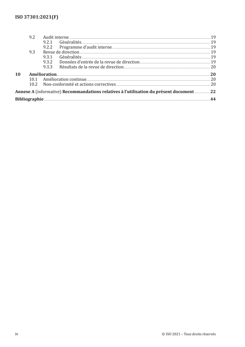 ISO 37301:2021 ISO 37301:2021 - Systèmes de management de la conformité — Exigences et recommandations pour la mise en oeuvre/2/2021 - Page 4 preview