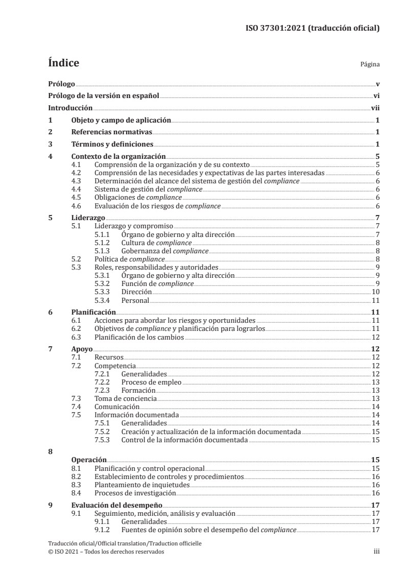 ISO 37301:2021 ISO 37301:2021 - Compliance management systems — Requirements with guidance for use/31/2021 - Page 3 preview