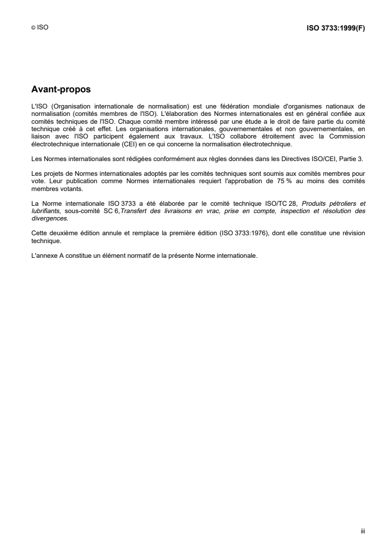 ISO 3733:1999 ISO 3733:1999 - Produits pétroliers et bitumineux — Dosage de l'eau — Méthode par distillation/14/1999 - Page 3 preview