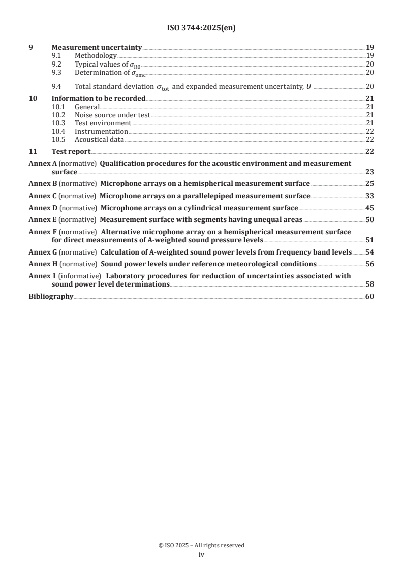ISO 3744:2025 ISO 3744:2025 - Acoustics — Determination of sound power levels of noise sources using sound pressure — Engineering methods for an essentially free field over a reflecting plane
Released:22. 01. 2026 - Page 4 preview