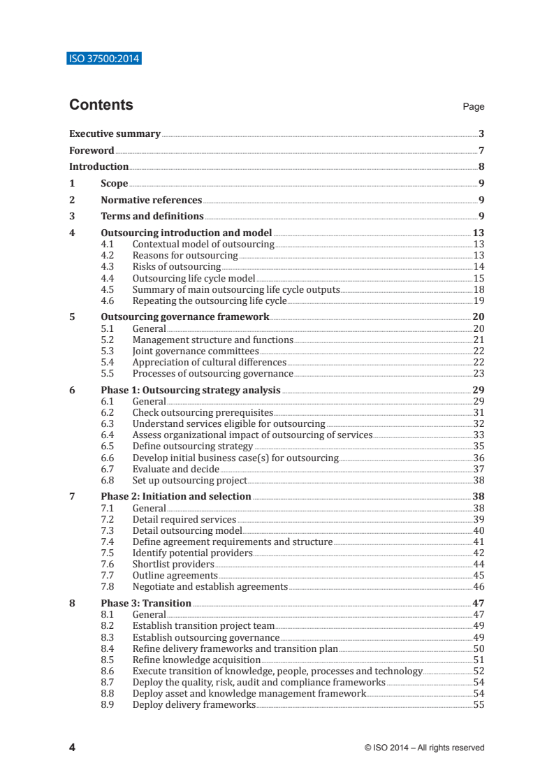 ISO 37500:2014 ISO 37500:2014 - Guidance on outsourcing/31/2014 - Page 4 preview