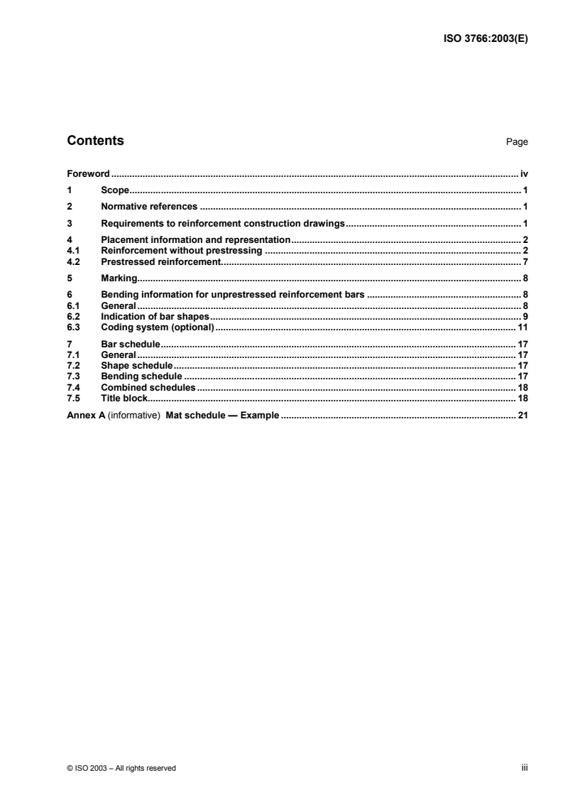 ISO 3766:2003 ISO 3766:2003 - Construction drawings — Simplified representation of concrete reinforcement/12/2003 - Page 3 preview