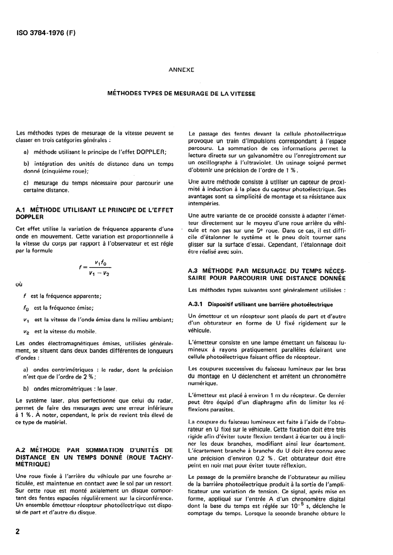 ISO 3784:1976 ISO 3784:1976 - Véhicules routiers — Mesure de la vitesse d'impact dans les essais de collision/1/1976 - Page 4 preview