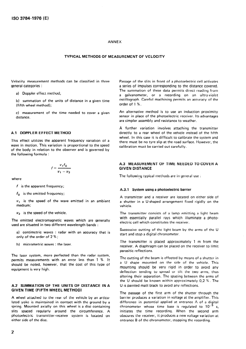ISO 3784:1976 ISO 3784:1976 - Road vehicles — Measurement of impact velocity in collision tests/1/1976 - Page 4 preview